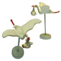Stork in Flight with Baby Vintage Set