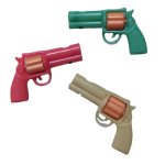 Six-Shooter Pistol Plastic Gun Whistles (3)