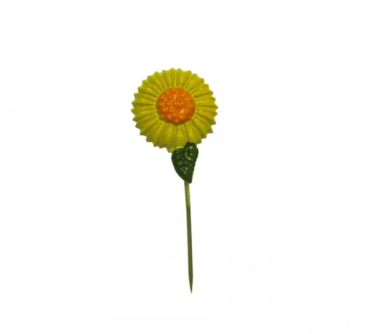 Enamel Sunflower Vintage Stick Pins (3) - Click Image to Close