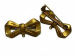 Vintage Brass Bow Brooch Pin with Loop (1)