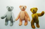 Jointed Flocked Teddy Bear Vintage Miniature (1)