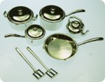 Cookware 10pc Miniature Set : Silver