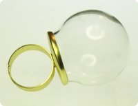 Clear Glass Globe With Brass Ring Setting