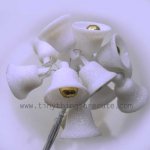 White Glittered "Sugar" Mini Bells Vintage Bundle of 12pcs