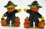 Scarecrow with Jack O'Lanterns Vintage Miniature (1)