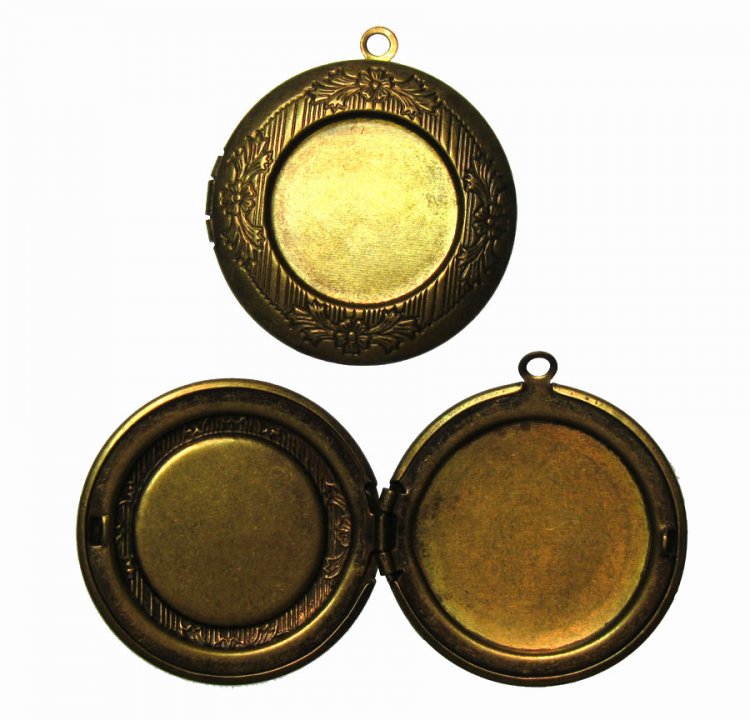 Floral Etched Round Locket (2) - Click Image to Close