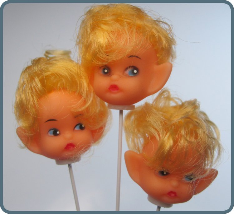 Vintage Elf Doll Head Pick (1) - Click Image to Close