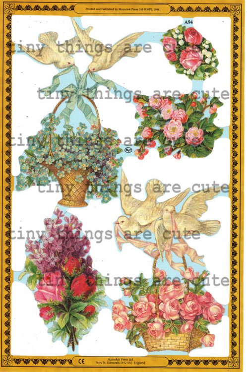 Doves and Bouquets Scrap Sheet - Click Image to Close