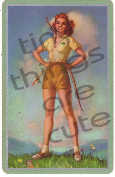 Lady Golfer Vintage Playing Card (1) - Click Image to Close