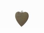 Blank Heart Vintage Raw Brass Pendant Charms (4)