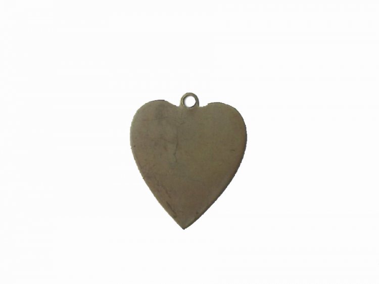 Blank Heart Vintage Raw Brass Pendant Charms (4) - Click Image to Close