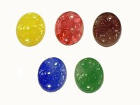Assorted Color TINY Vintage Glass Cabochons 12x10mm (12)