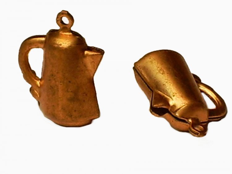Coffee Pot Coppery Vintage Charms (4) - Click Image to Close