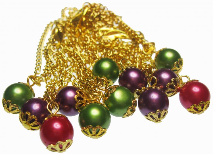 Pearlescent Bead Vintage Charm Bracelets (12) - Click Image to Close