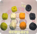 Assorted BonBon Chocolate Candy Vintage Erasers (4)