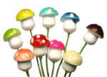 Spun Cotton Mini Mushrooms (3)