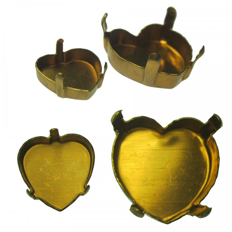 Coppery Heart-Shaped Vintage Settings (6) - Click Image to Close
