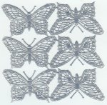 Silver Foil Butterflies (6)
