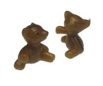 Brown Plastic Vintage Teddy Bear Miniatures (6)