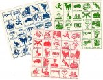 Children's Vintage Paper Bingo Cards (6)