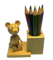 Bear Vintage Wooden Pencil Holder, Germany