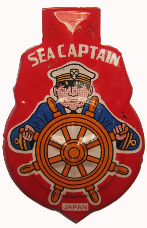 Sea Captain Vintage Tin Litho Clicker - Click Image to Close