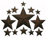 Rusty Tin Stars Assortment (14)