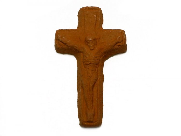 Terra Cotta Mini Crucifix (1) - Click Image to Close