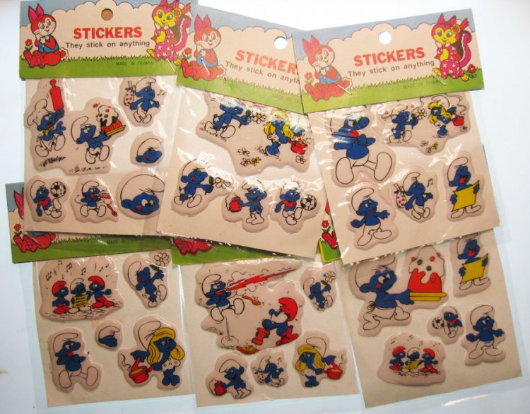 Smurf Puffy Sticker Vintage Party Favors (1) - Click Image to Close