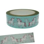 Washi Tape : Unicorns on Mint