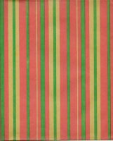 Vintage Gift Wrap Sheet : Red + Green Kraft Stripes
