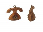 Vintage Coppery Telephone Charms (4)