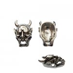 Hannya Demon Mask Silvertone Beads (4)