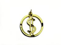 Goldtone $ Dollar Sign $ Vintage Pendant (1)