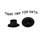 TINY Black Top Hat Miniatures (6)