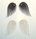 Pair of Wings or Eyelashes Vintage Embellishment (1 pair)