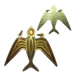 Tribal Design Orange Bird Vintage Pendant (1)