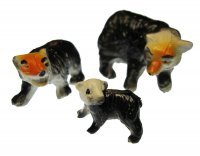 Black Bear Family Vintage Miniature Set