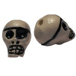 Eyepatch Skull Ceramic Bead (1)