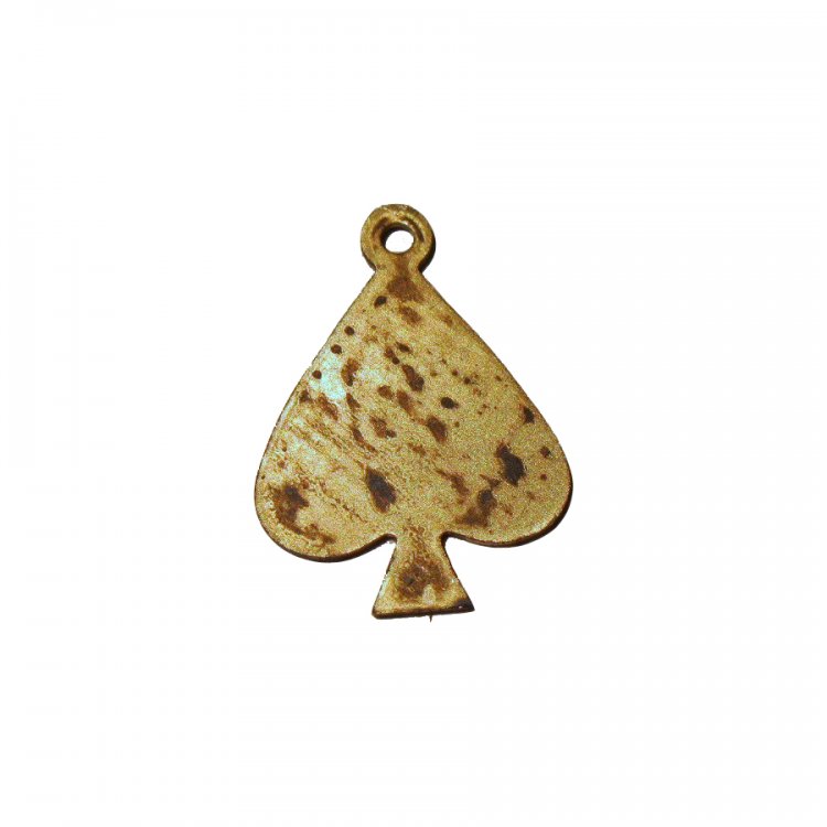 Spade Vintage Brass Charm (6) - Click Image to Close