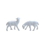 TINY White Sheep Duo Vintage Miniatures (2)