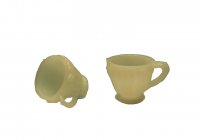 Tiny White Plastic Teacups (4)