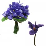 Violet Flowers and Leaves Vintage Plastic Bouquet Bundle