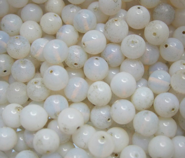 Genuine Opaline Antique Beads (12) - Click Image to Close