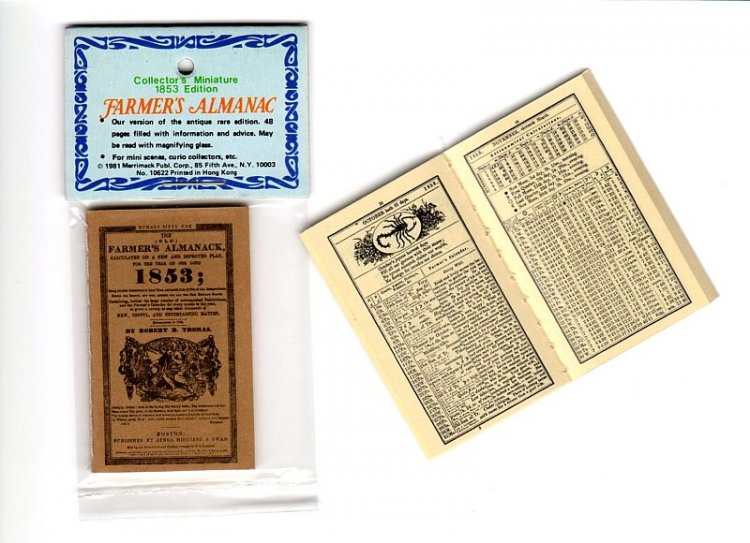 1853 Farmer's Almanac Miniature (1) - Click Image to Close