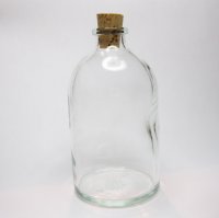 Large Clear Apothecary Glass Corked Bottle (1)