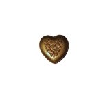 Tiny Brass Etched Heart Flat Backs (6)