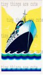 Vintage Broom Label : Cruise Ship