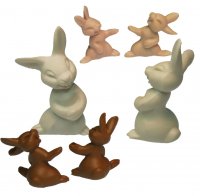 Silly Bunny Rabbit Family Vintage Miniature Set (3)