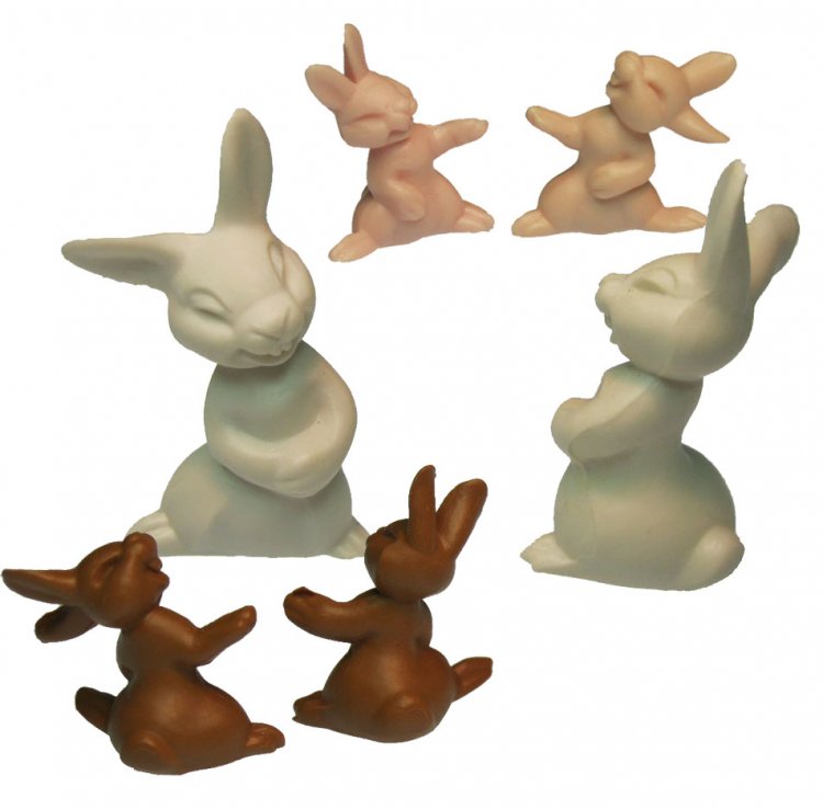 Silly Bunny Rabbit Family Vintage Miniature Set (3) - Click Image to Close